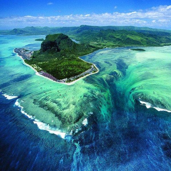 Underwater Waterfall by Helicopter